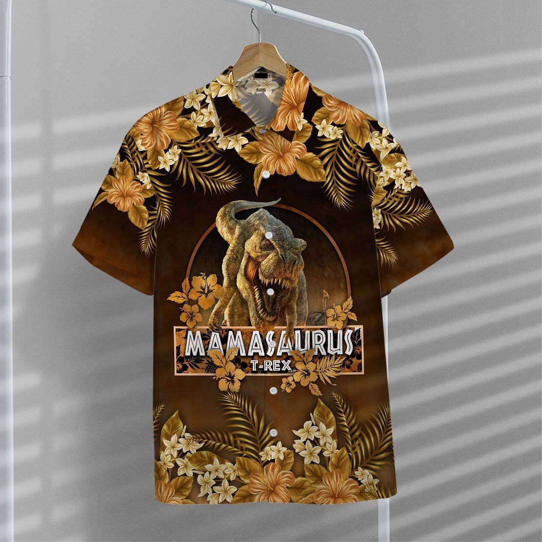 Gearhumans 3D Mamasaurus T Rex Dinosaur Mother Day Hawaii Shirt ZZ31031 Hawai Shirt 