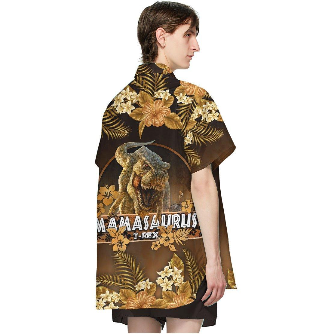 Gearhumans 3D Mamasaurus T Rex Dinosaur Mother Day Hawaii Shirt ZZ31031 Hawai Shirt 