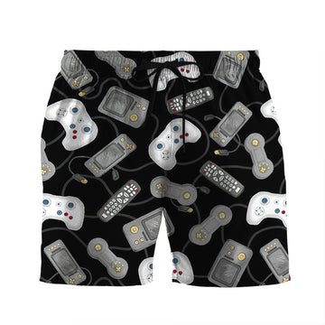 Gearhumans 3D Man Cave Video Game Custom Beach Shorts Swim Trunks GS1205211 Men Shorts Men Shorts S 