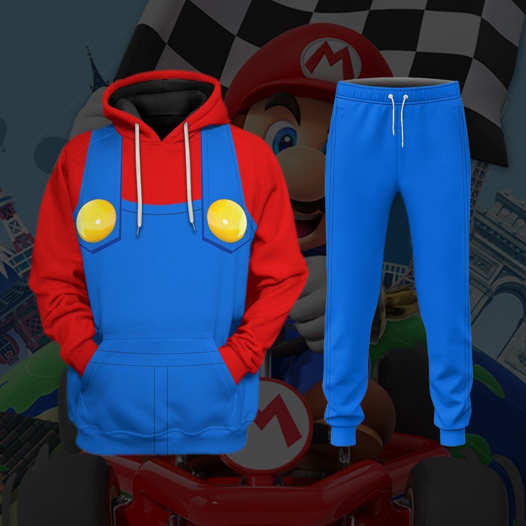 Gearhumans 3D Mario Custom Hoodie Apparel GS01065 3D Apparel 