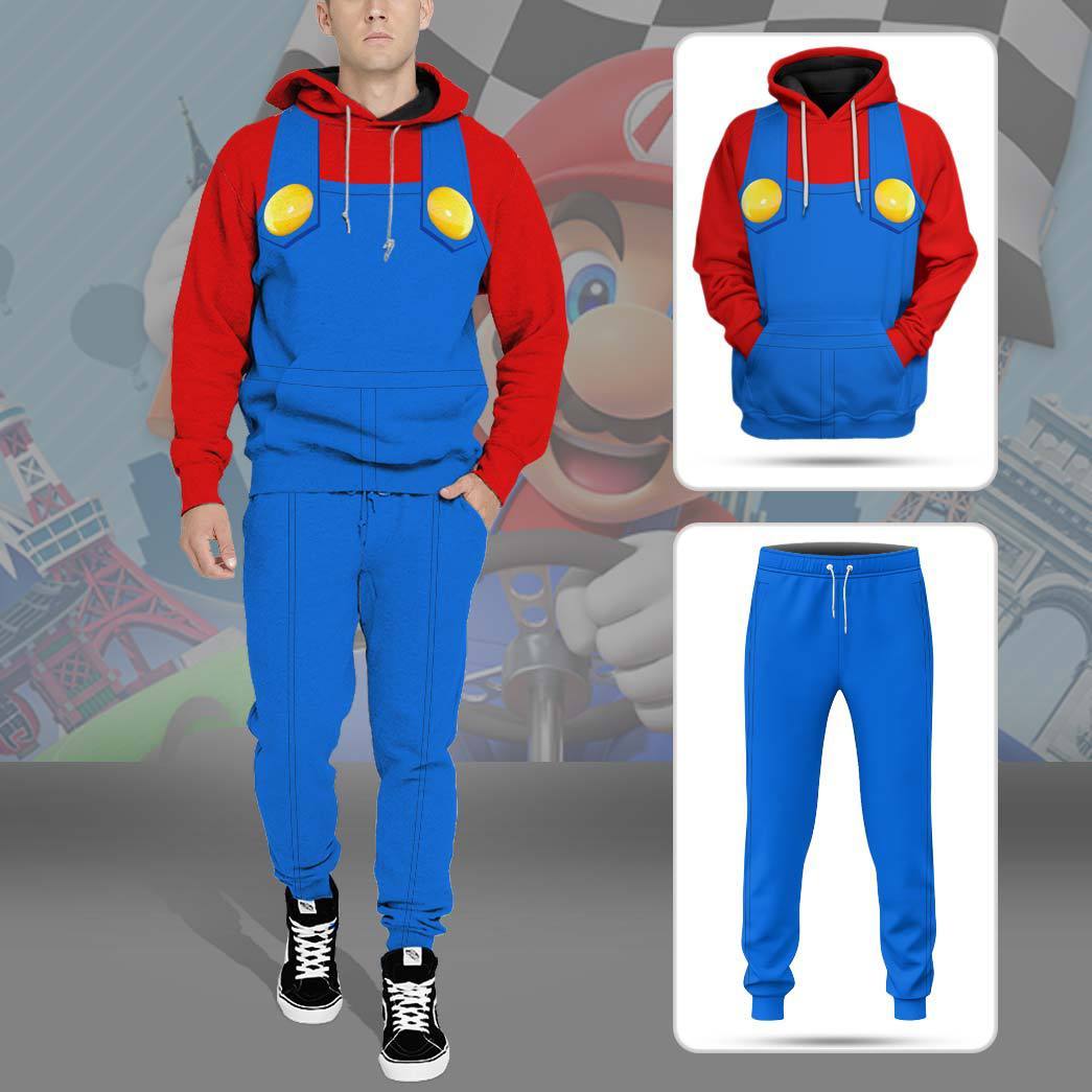 Gearhumans 3D Mario Custom Hoodie Apparel GS01065 3D Apparel 