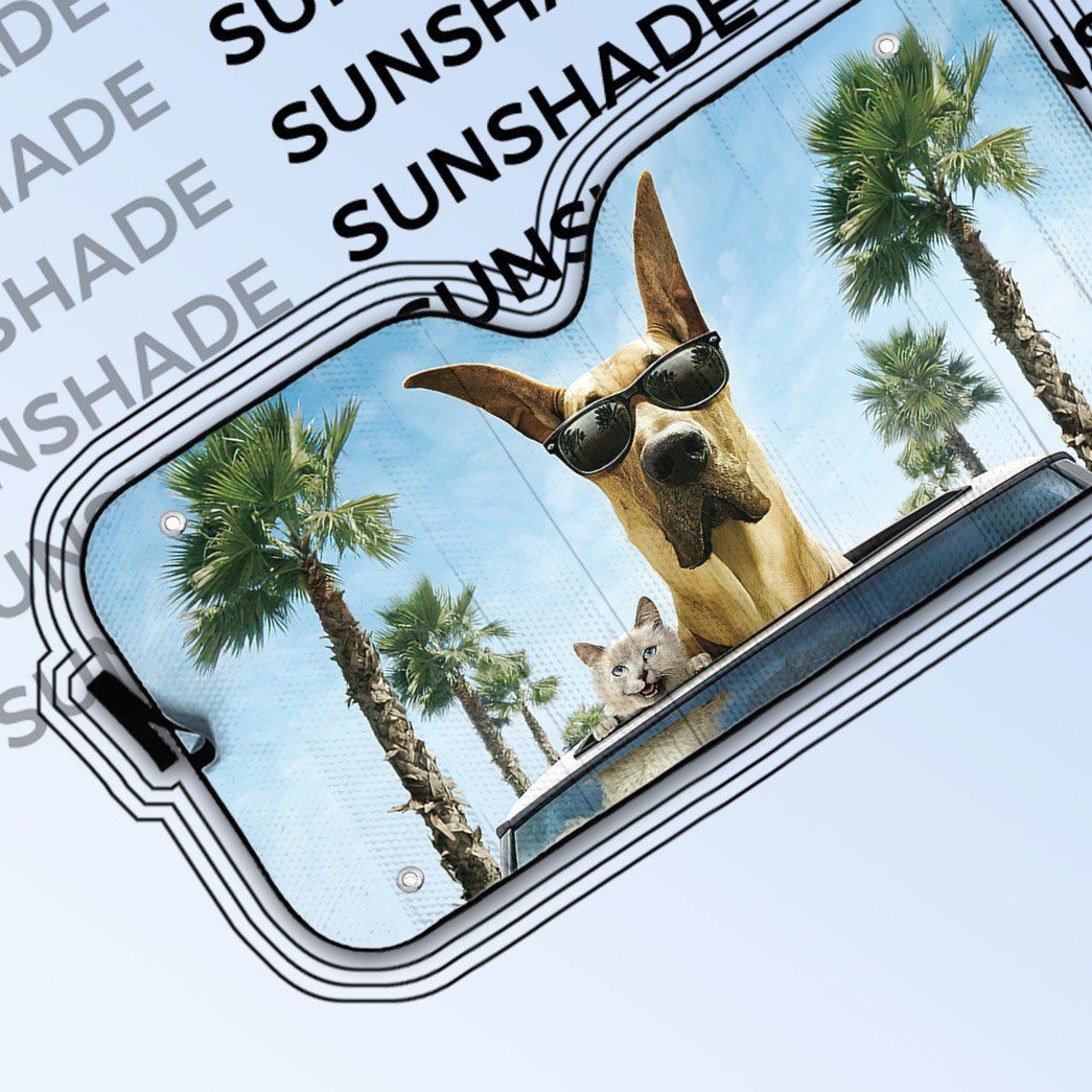 Gearhumans 3D Marmaduke Custom Car Auto Sunshade GO23042124 Auto Sunshade 