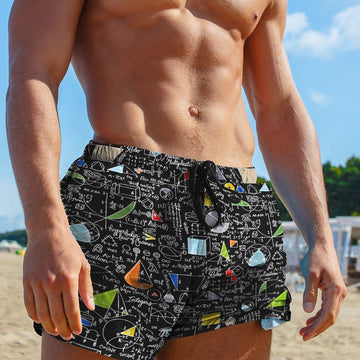 Gearhumans 3D Mathematics Math Custom Beach Shorts Swim Trunks GS1205214 Men Shorts 