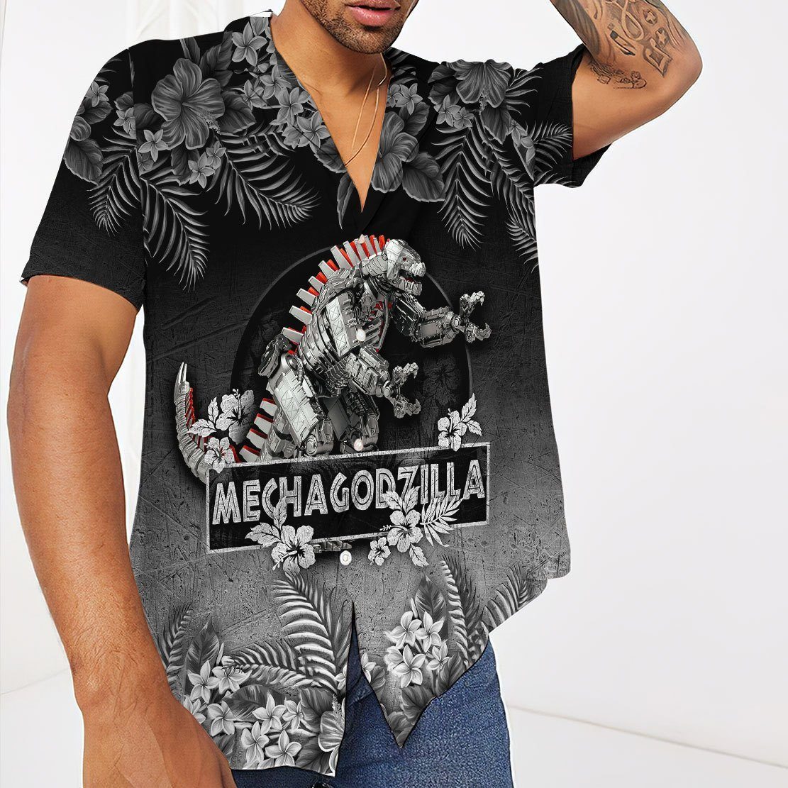 Gearhumans 3D Mechagodzilla Mother Day Hawaii Shirt ZZ01044 Hawai Shirt 