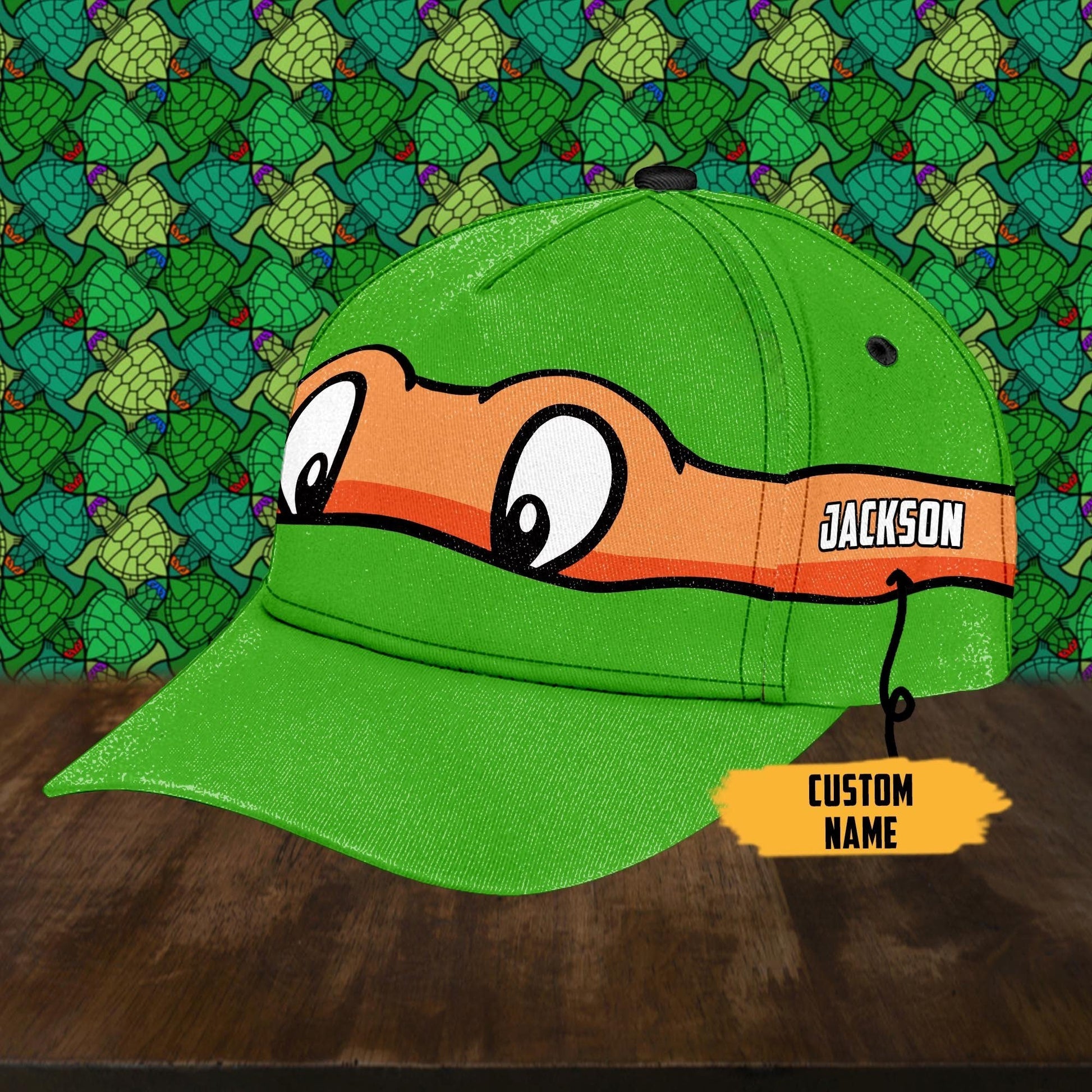 Gearhumans 3D Michelangelo TMNT Custom Name Classic Cap GW060419 Cap