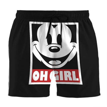 Gearhumans 3D Mickey Oh Girl Custom Beach Shorts
