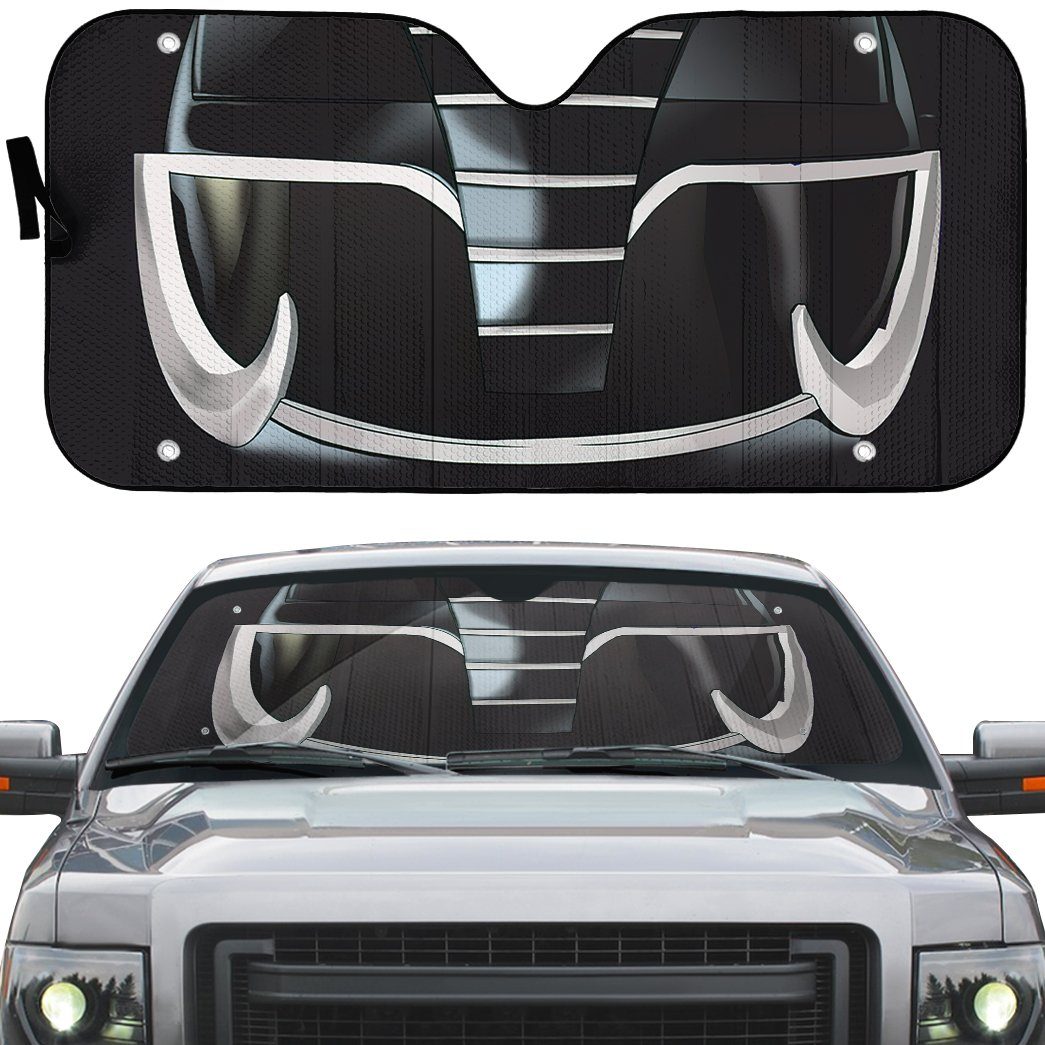 Gearhumans 3D Mighty Morphin Black Power Ranger Helmet Custom Car Auto Sunshade GW16047 Auto Sunshade 