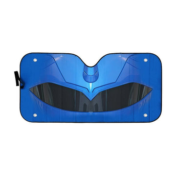 Gearhumans 3D Mighty Morphin Blue Power Ranger Helmet Custom Car Auto Sunshade