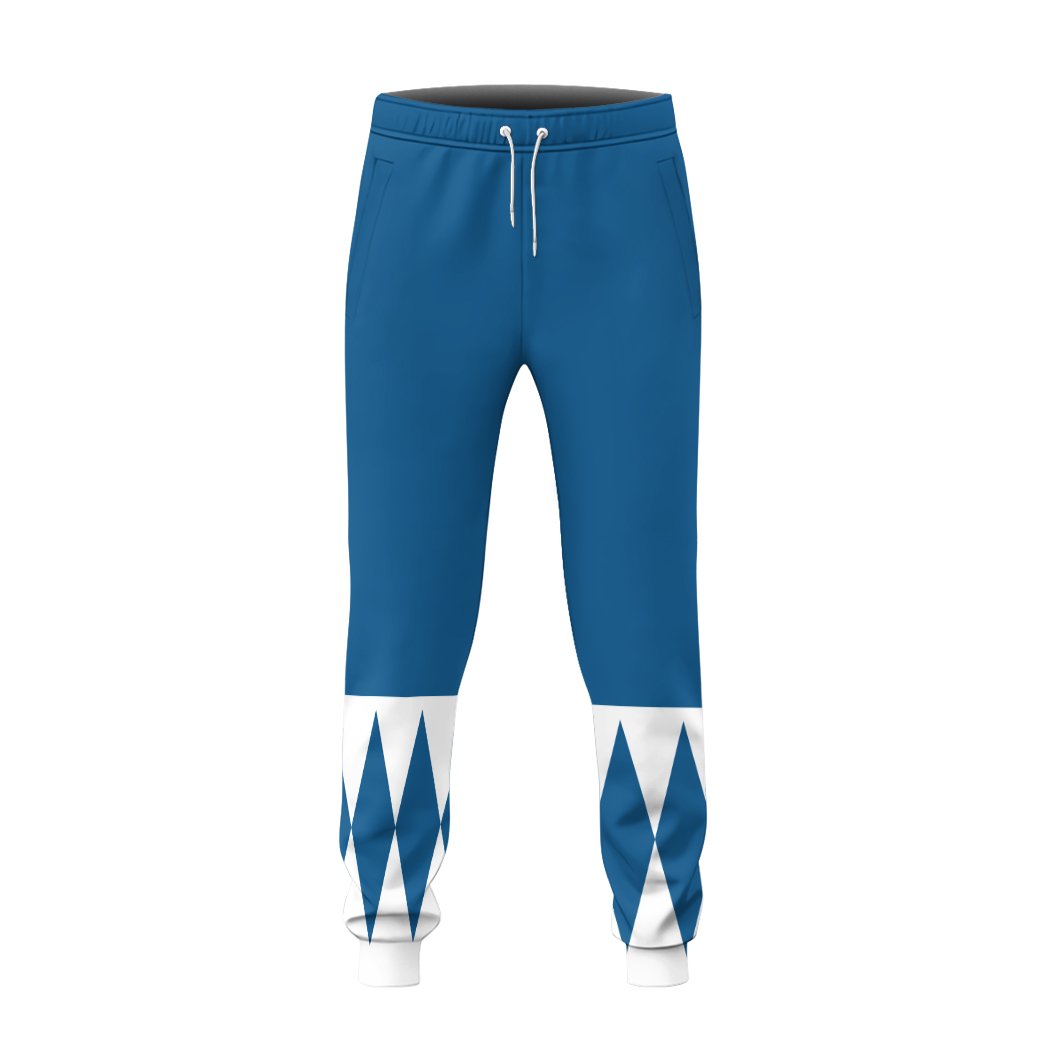 Gearhumans 3D Mighty Morphin Blue Power Rangers Custom Sweatpants GW06047 Sweatpants