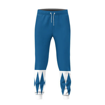 Gearhumans 3D Mighty Morphin Blue Power Rangers Custom Sweatpants