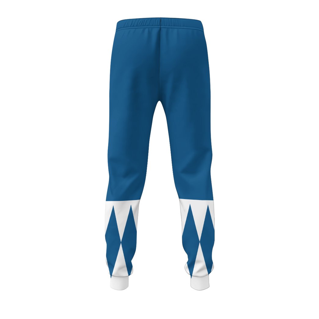 Gearhumans 3D Mighty Morphin Blue Power Rangers Custom Sweatpants GW06047 Sweatpants