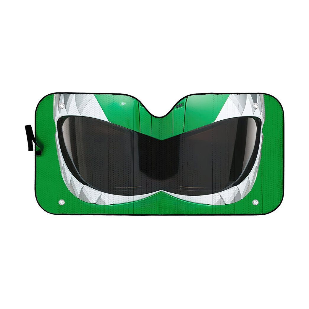 Gearhumans 3D Mighty Morphin Green Power Ranger Helmet Custom Car Auto Sunshade GW16044 Auto Sunshade 57''x27.5'' 
