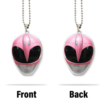 Gearhumans 3D Mighty Morphin Pink Power Ranger Helmet Custom Car Hanging
