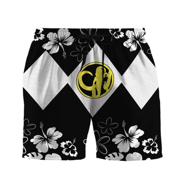 Gearhumans 3D Mighty Morphin Power Ranger Black Beach Short ZZ160417 Men Shorts S 