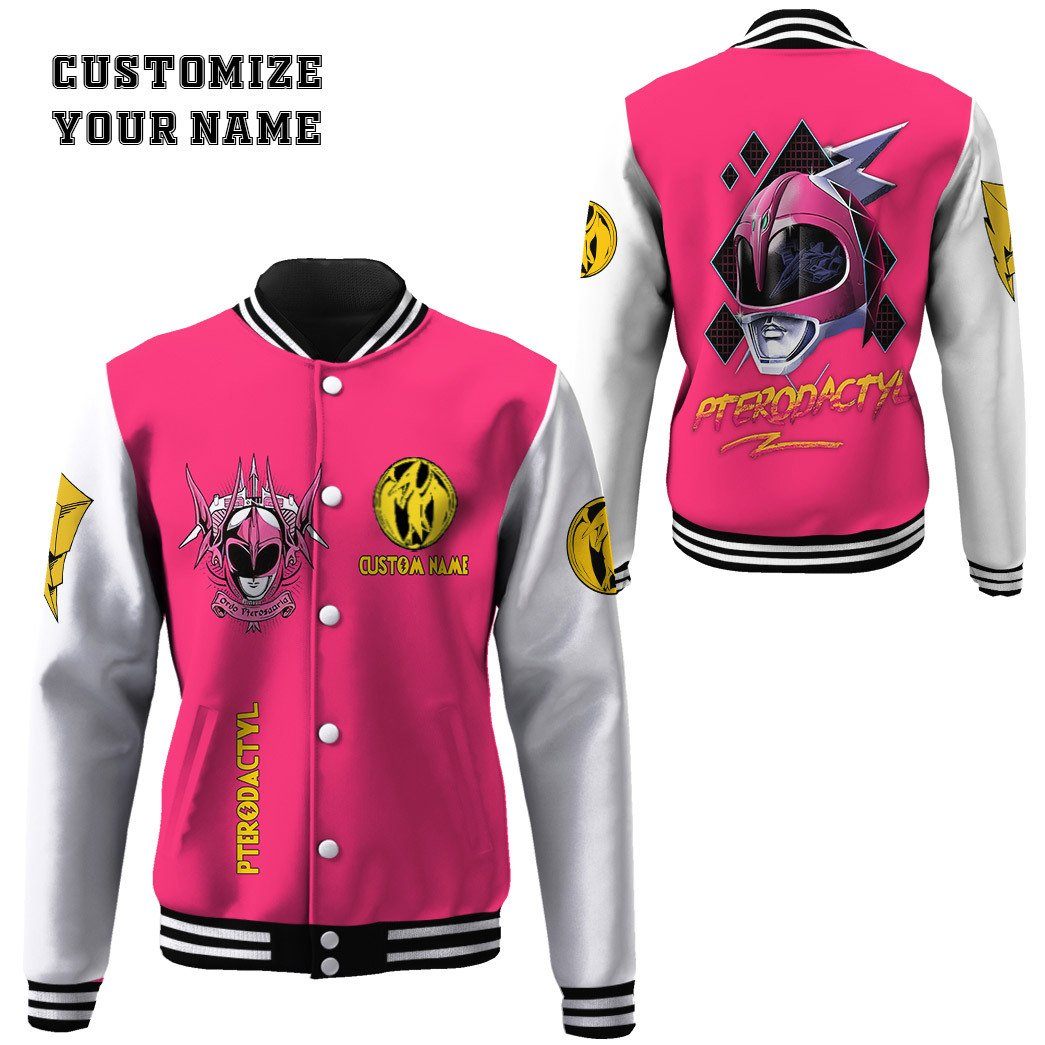 Anime Ape Personalized Pterodactyls Pink Power Rangers Baseball Jersey