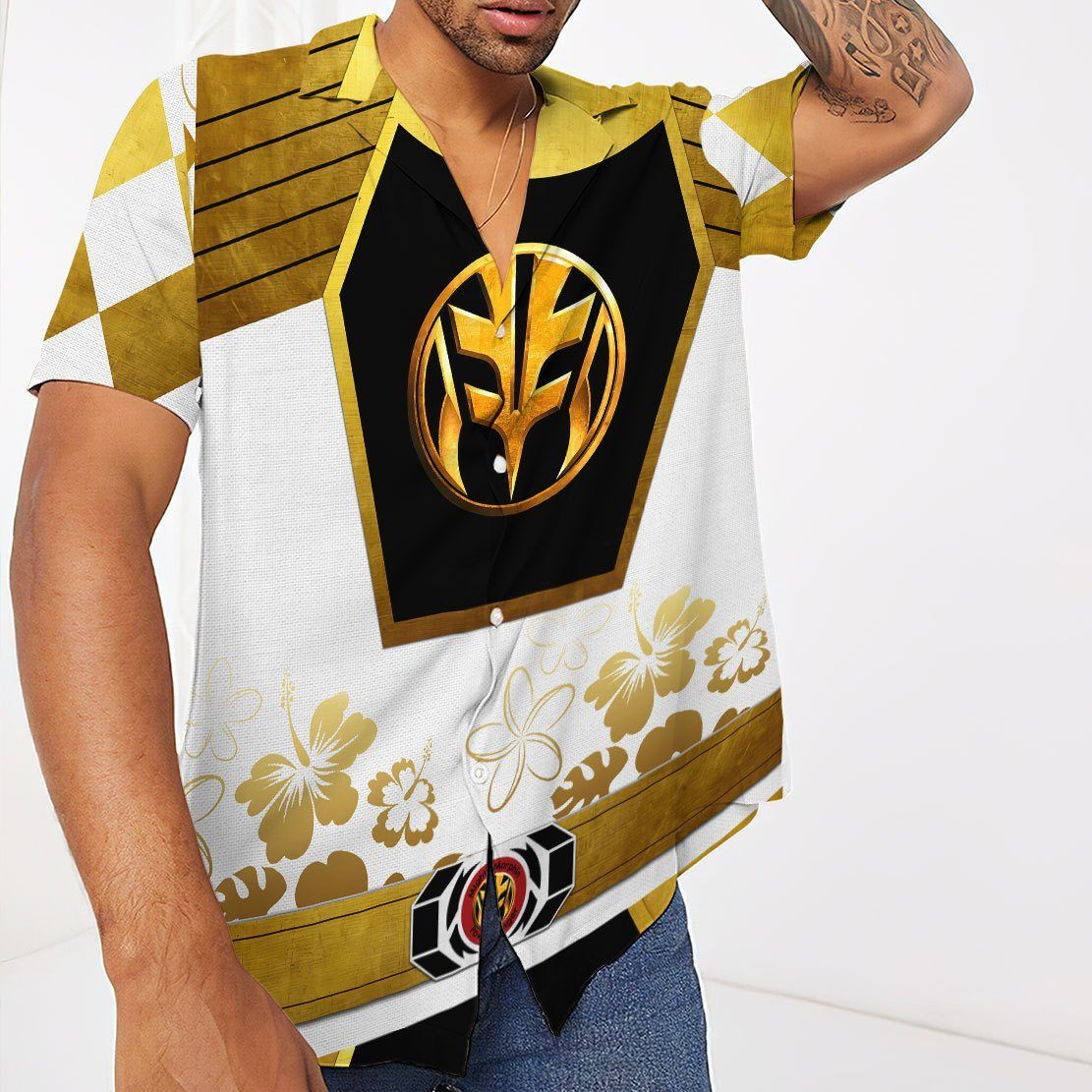 Gearhumans 3D Mighty Morphin Power Ranger Hawaii Shirt