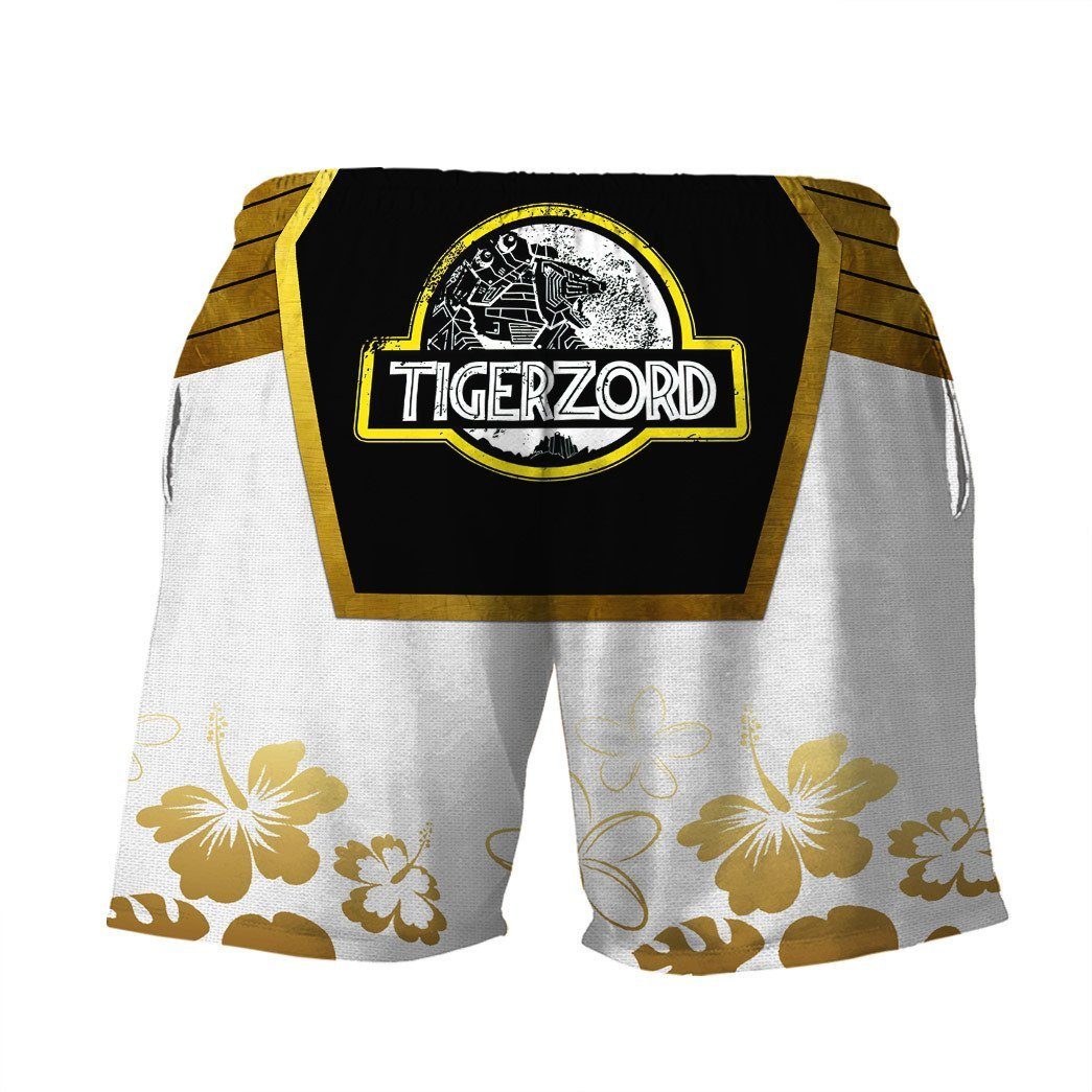 Gearhumans 3D Mighty Morphin Power Ranger White HBeach Short