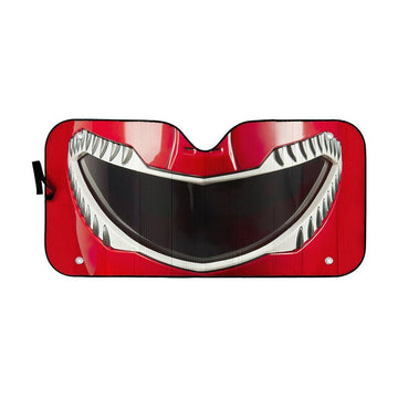 Gearhumans 3D Mighty Morphin Red Power Ranger Helmet Custom Car Auto Sunshade GW16041 Auto Sunshade 57''x27.5'' 