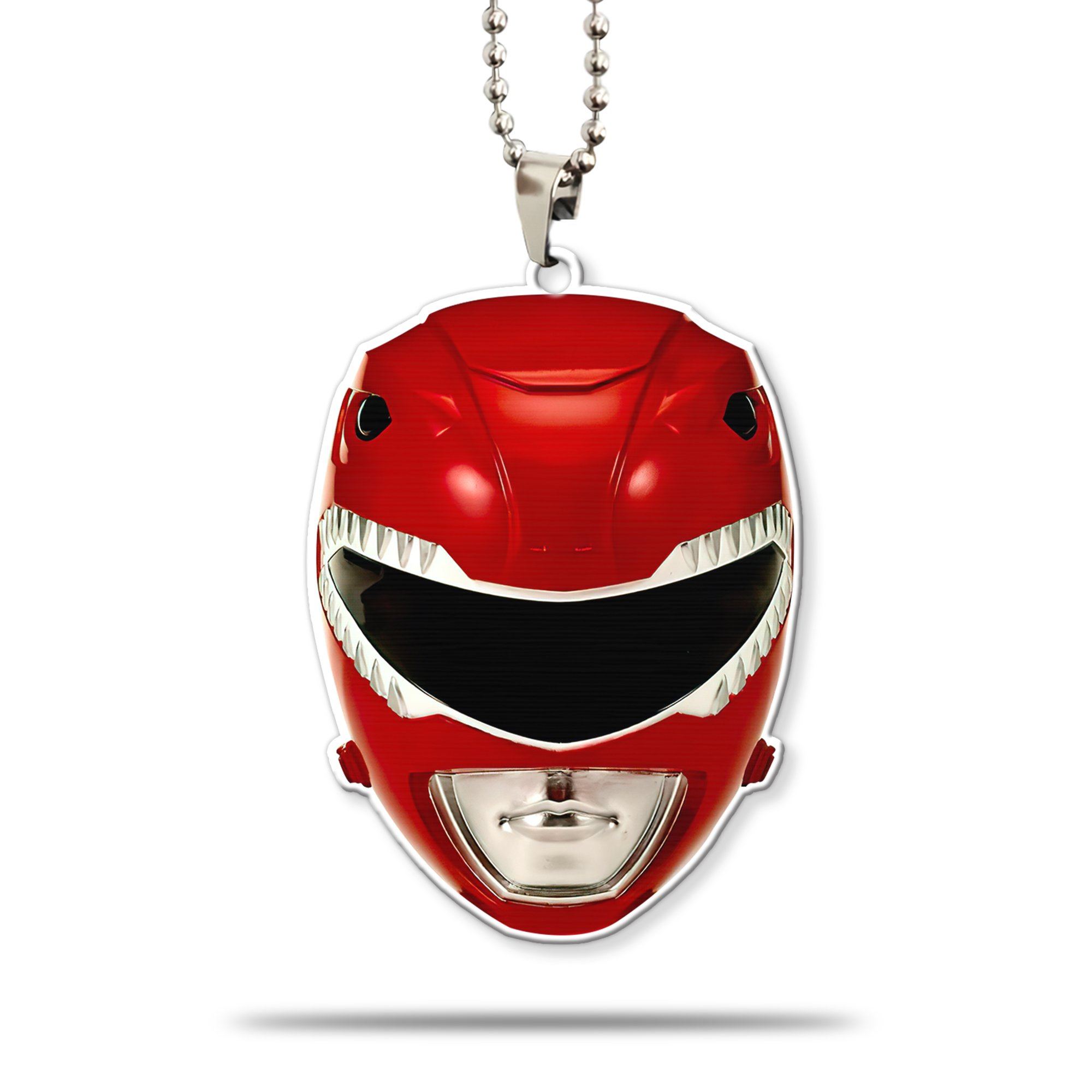 Gearhumans 3D Mighty Morphin Red Power Ranger Helmet Custom Car Hanging GW21062119 Car Hanging Car Hanging/1 Pack 