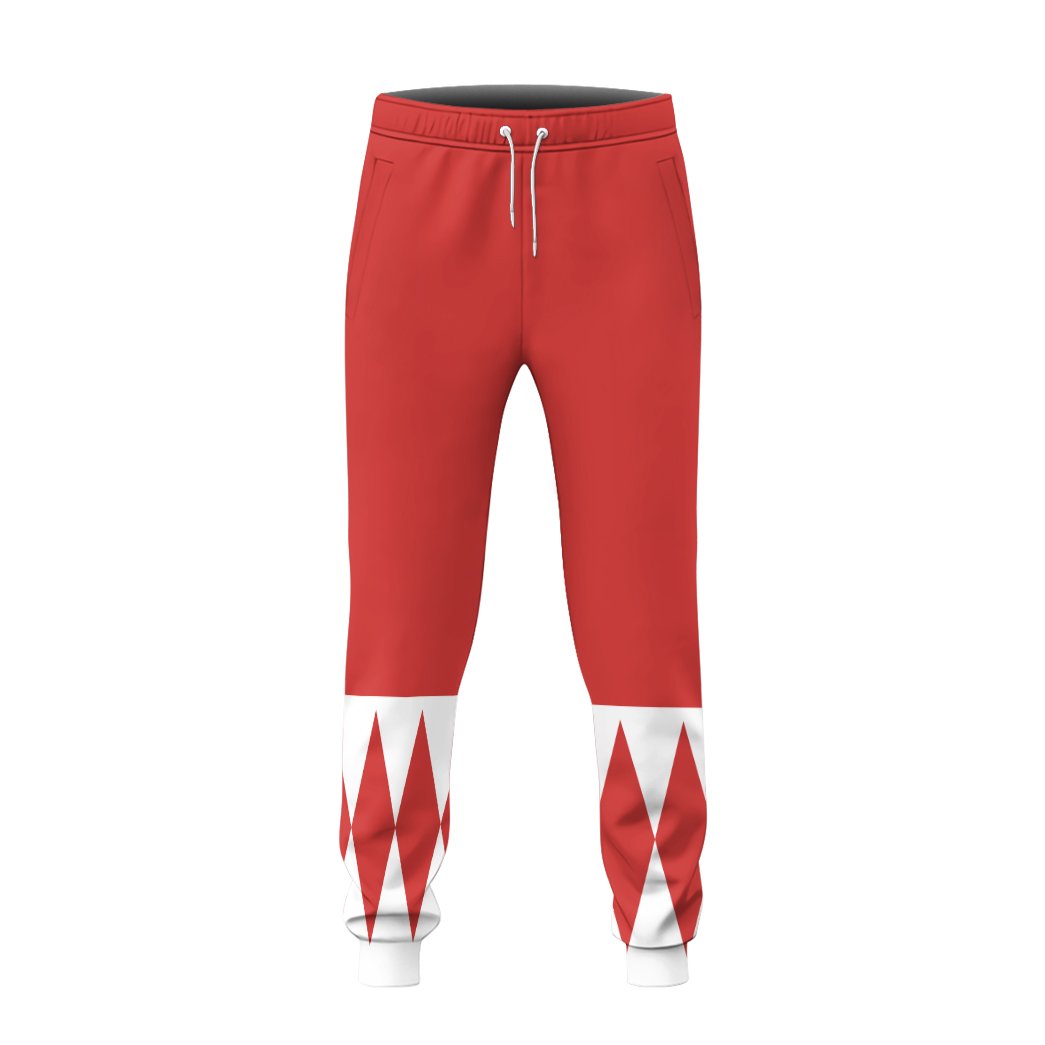 Gearhumans 3D Mighty Morphin Red Power Rangers Custom Sweatpants GW060410 Sweatpants