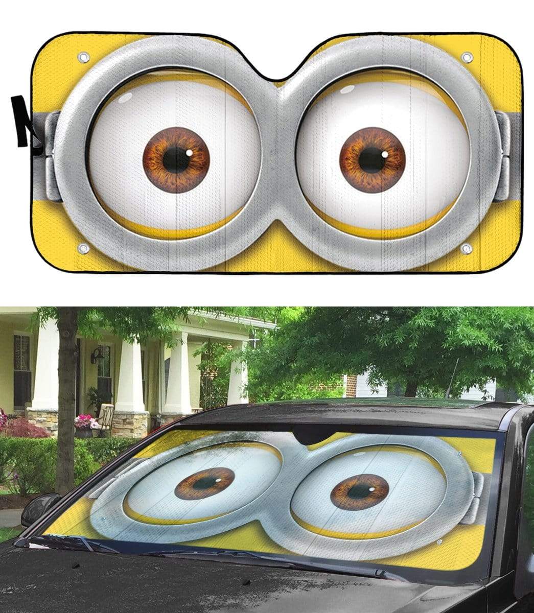 gearhumans 3D Minions Glass Custom SunShade GN060710 Auto Sunshade 