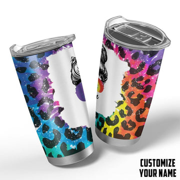 Gearhumans 3D Mom Life Tie Dye Custom Design Insulated Vacuum Tumbler