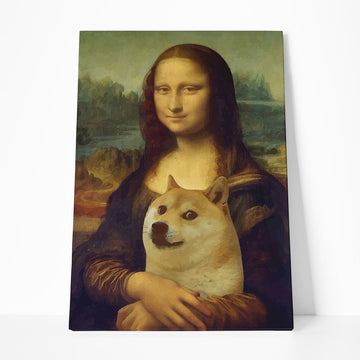 Gearhumans 3D Mona Lisa With Doge Custom Canvas GO19052118 Canvas 1 Piece Non Frame M