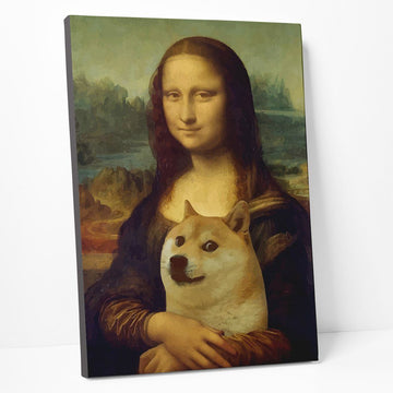 Gearhumans 3D Mona Lisa With Doge Custom Canvas