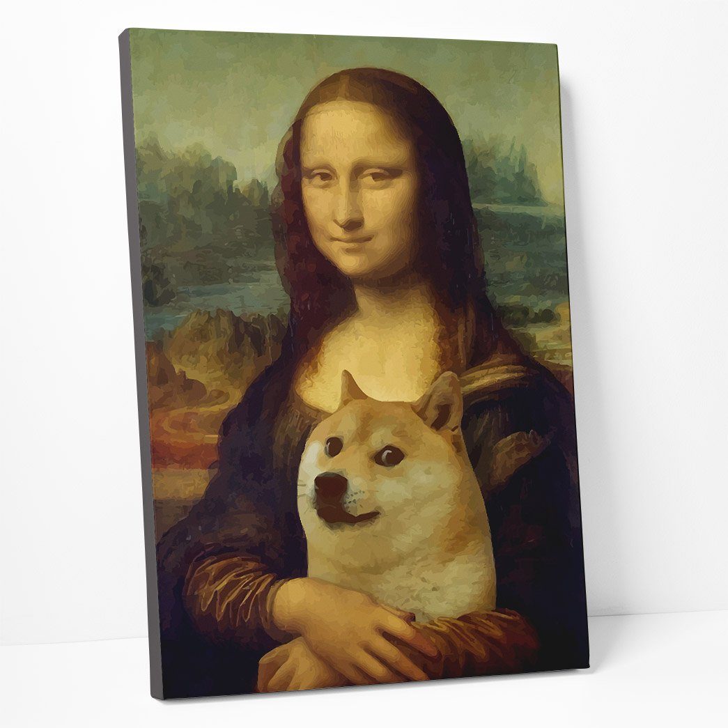 Gearhumans 3D Mona Lisa With Doge Custom Canvas GO19052118 Canvas 