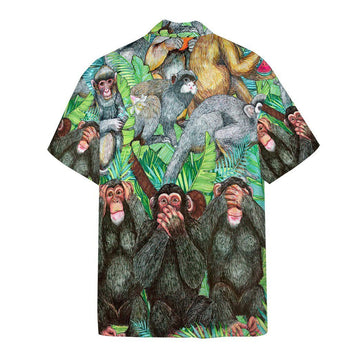 Gearhumans 3D Monkey Tropical Hawaii Shirt