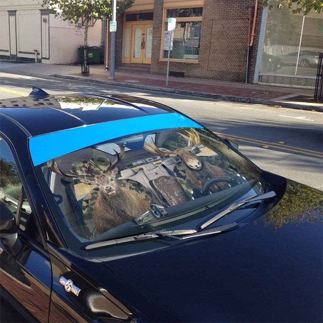 gearhumans 3D Moose and Elk Custom Car Auto Sunshade GS26066 Auto Sunshade 