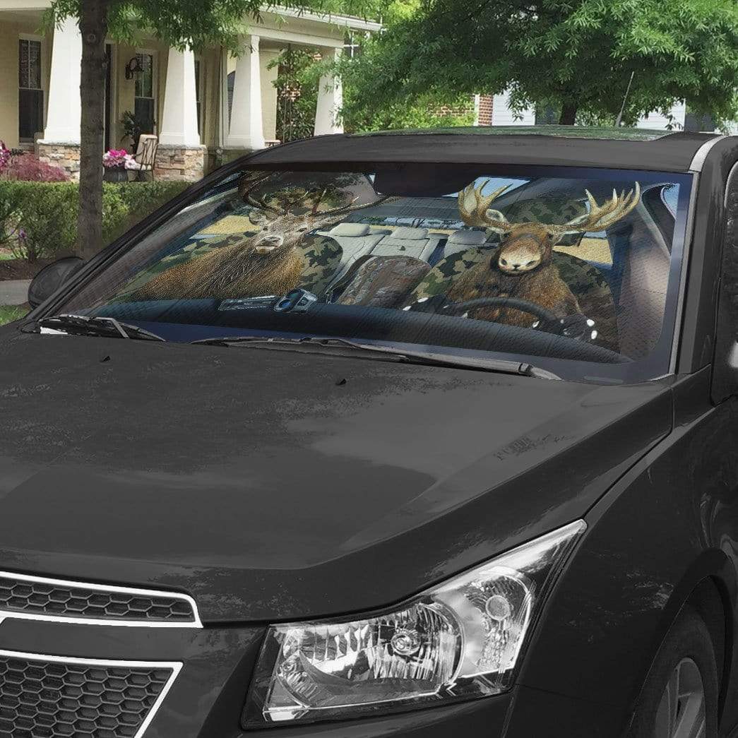 gearhumans 3D Moose and Elk Custom Car Auto Sunshade GS26066 Auto Sunshade 