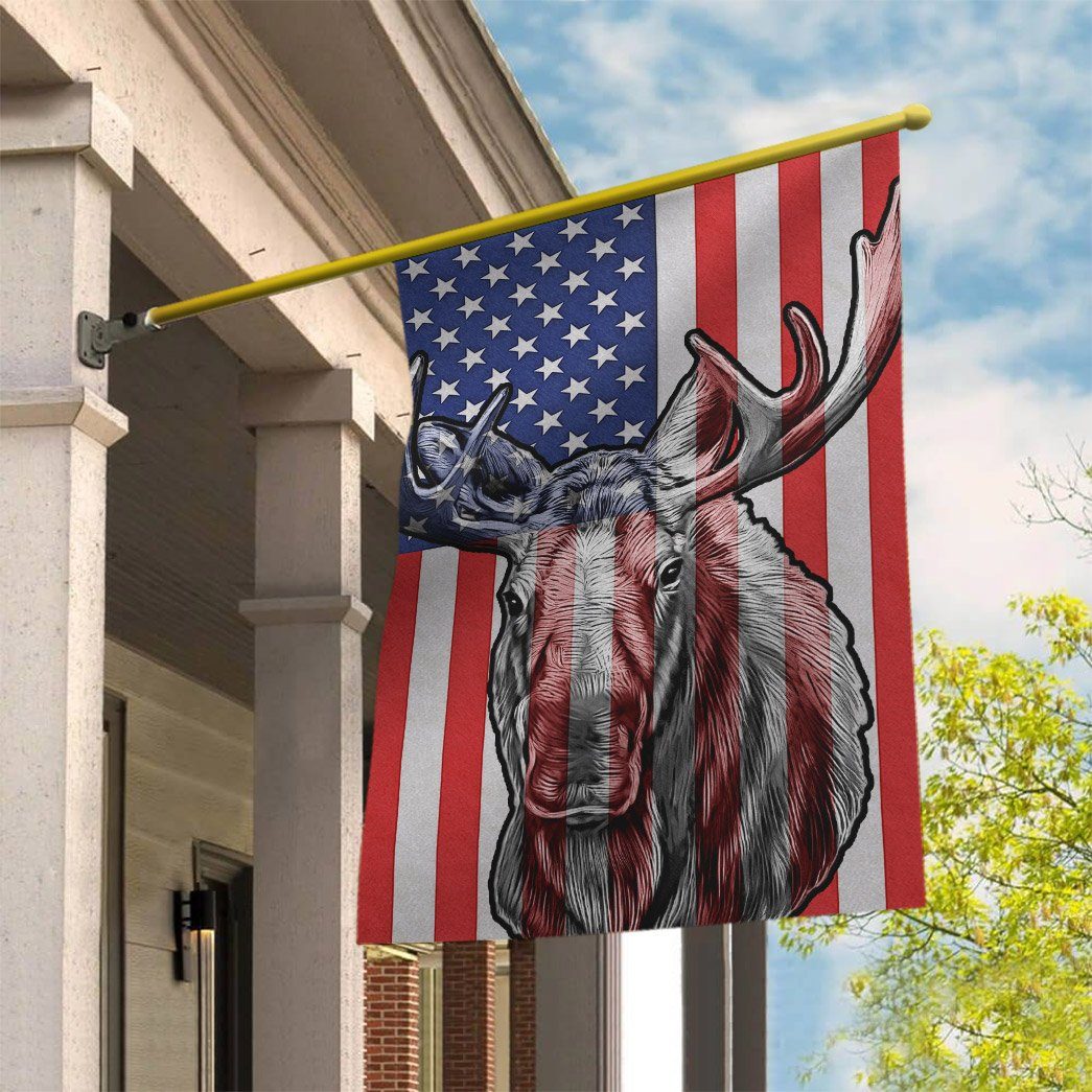Gearhumans 3D Moose Hunting American Custom Flag GW0706218 House Flag 