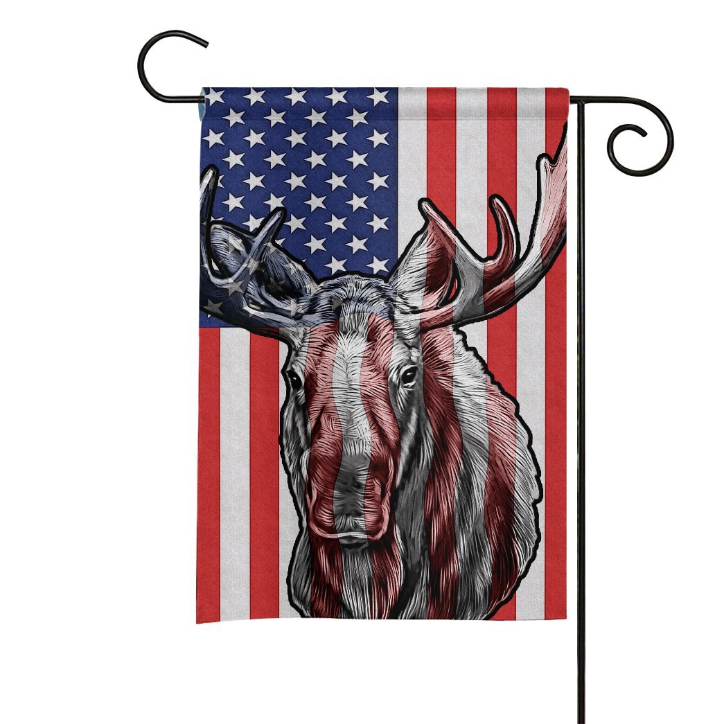 Gearhumans 3D Moose Hunting American Custom Flag GW0706218 House Flag House Flag S 