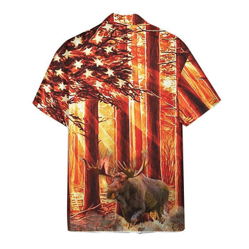 Gearhumans 3D Moose Hunting Hawaii Shirt