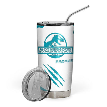 Gearhumans 3D Motherhood Is A Walk In The Park Mothers Day Gift Custom Name Design Insulated Vacuum Tumbler