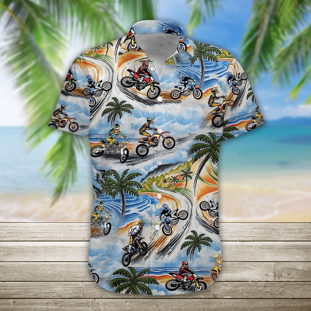 Gearhumans 3D Motocross Hawaii Shirt ZG-HW10082002 Short Sleeve Shirt