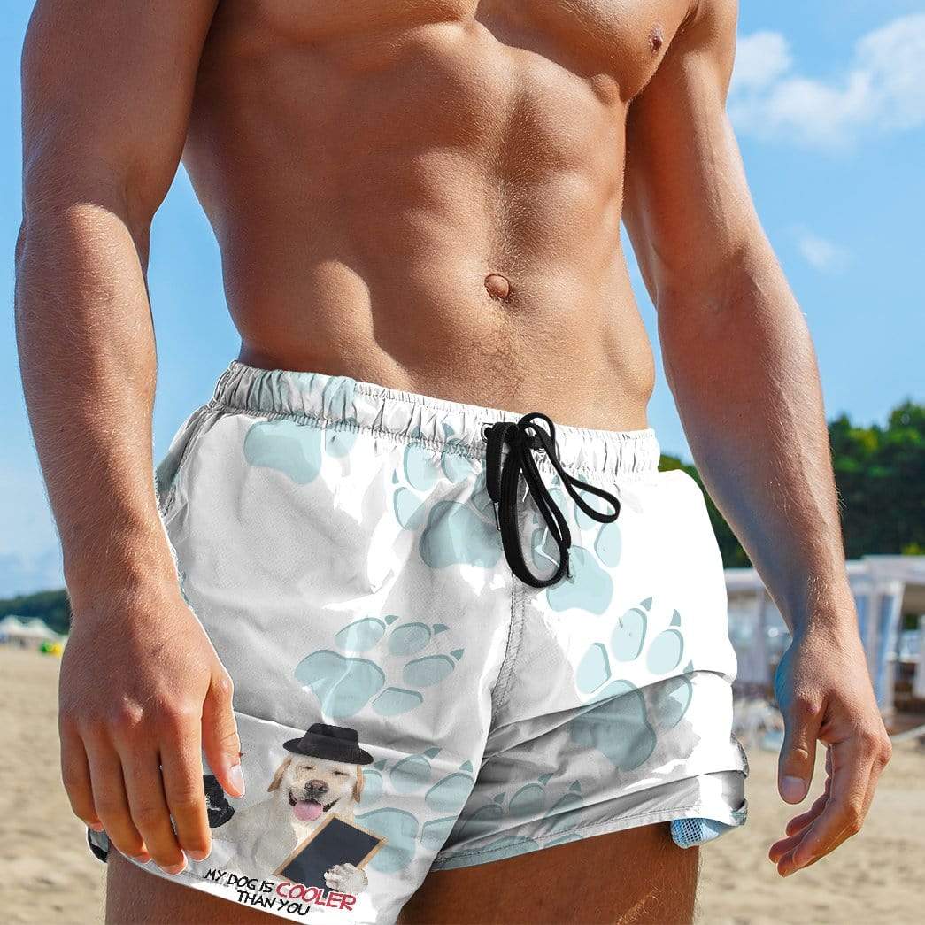 Gearhumans 3D My Dog Is Cool Custom Beach Shorts Swim Trunks GL24065 Men Shorts 