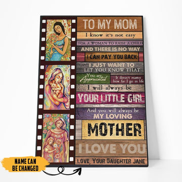Gearhumans 3D My Loving Mom Happy Mothers Day Custom Name Canvas GS15042139 Canvas 1 Piece Non Frame M