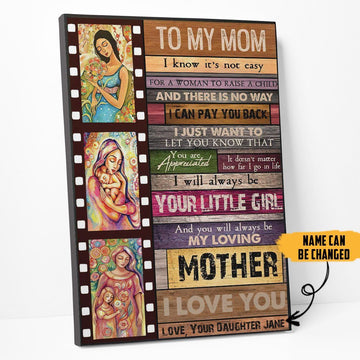Gearhumans 3D My Loving Mom Happy Mothers Day Custom Name Canvas
