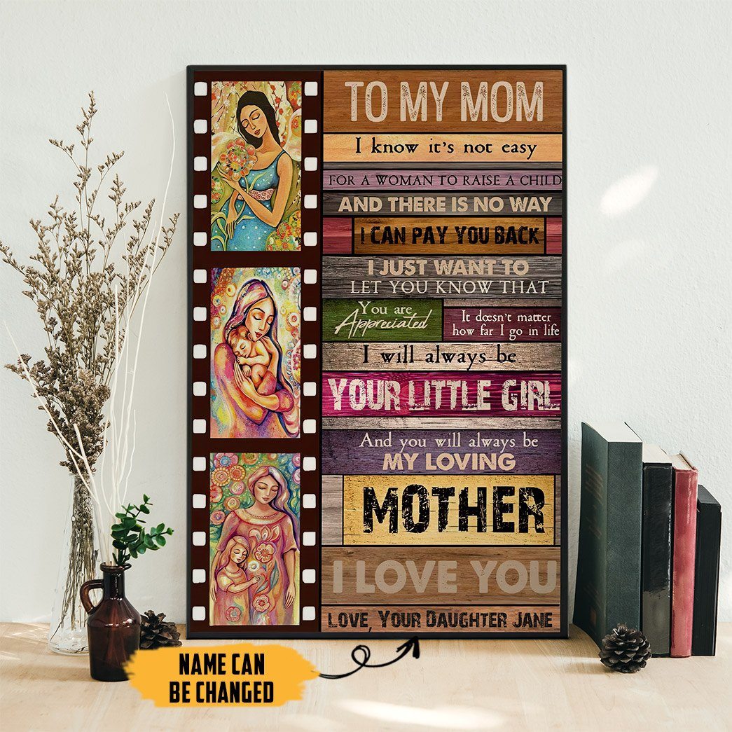 Gearhumans 3D My Loving Mom Happy Mothers Day Custom Name Canvas GS15042139 Canvas 