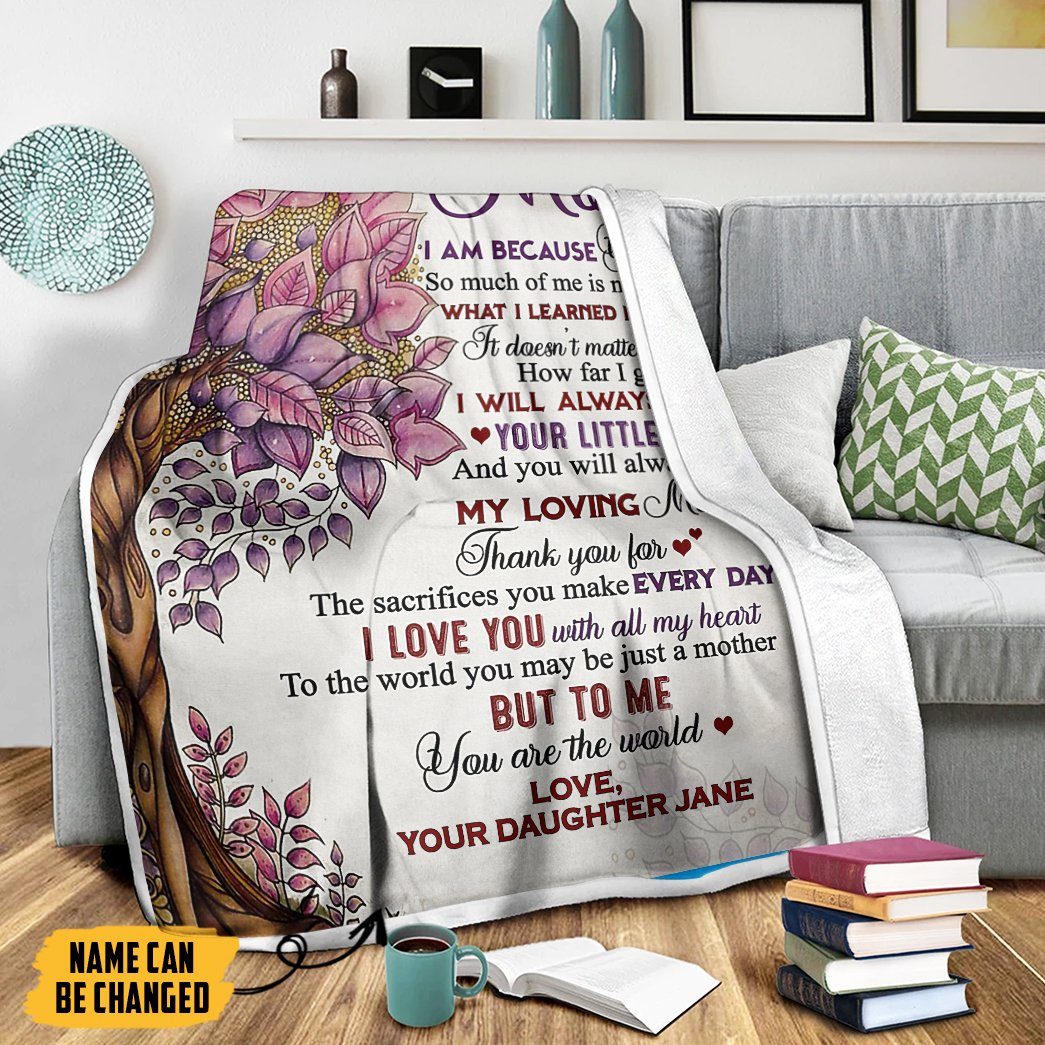 Gearhumans 3D My Mom I Love You Happy Mothers Day Gift Custom Name Blanket GS120425 Blanket
