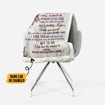 Gearhumans 3D My Mom I Love You Happy Mothers Day Gift Custom Name Blanket