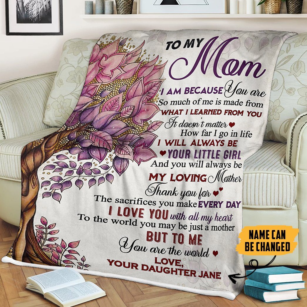 Gearhumans 3D My Mom I Love You Happy Mothers Day Gift Custom Name Blanket GS120425 Blanket