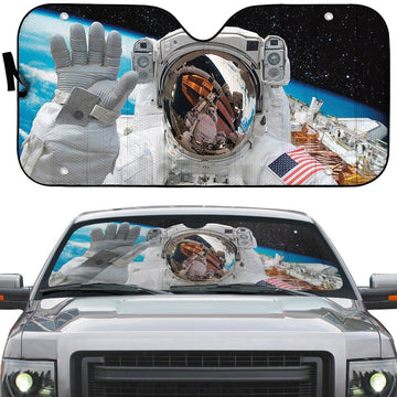 Gearhumans 3D NASA Astronaut Custom Car Auto Sunshade
