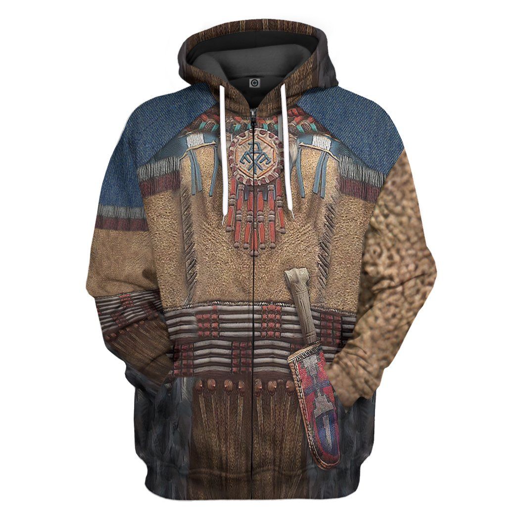 Gearhumans 3D Native America Tshirt Hoodie Apparel GB180327 3D Apparel Zip Hoodie S 