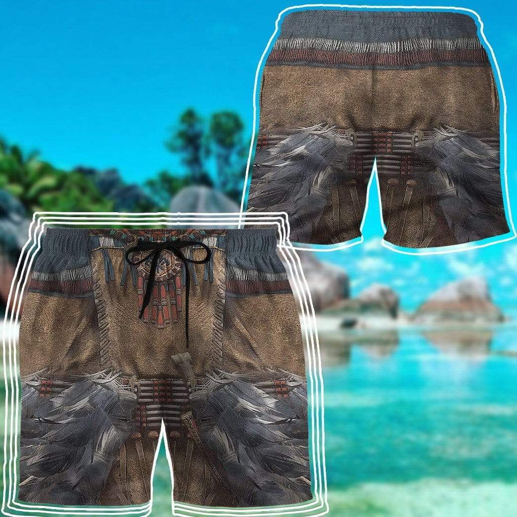 Gearhumans 3D Native American Custom Beach Shorts Swim Trunks GV28078 Men Shorts