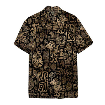 Gearhumans 3D Native American Ornaments Black And Gold Hawaii Shirt