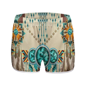 Gearhumans 3D Native American Pattern Custom Women Beach Shorts Swim Trunk GV28076 Women Shorts Women Shorts XS