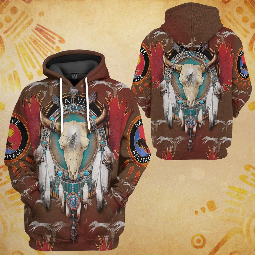 Gearhumans 3D Native American Tshirt Hoodie Apparel GB180325 3D Apparel 